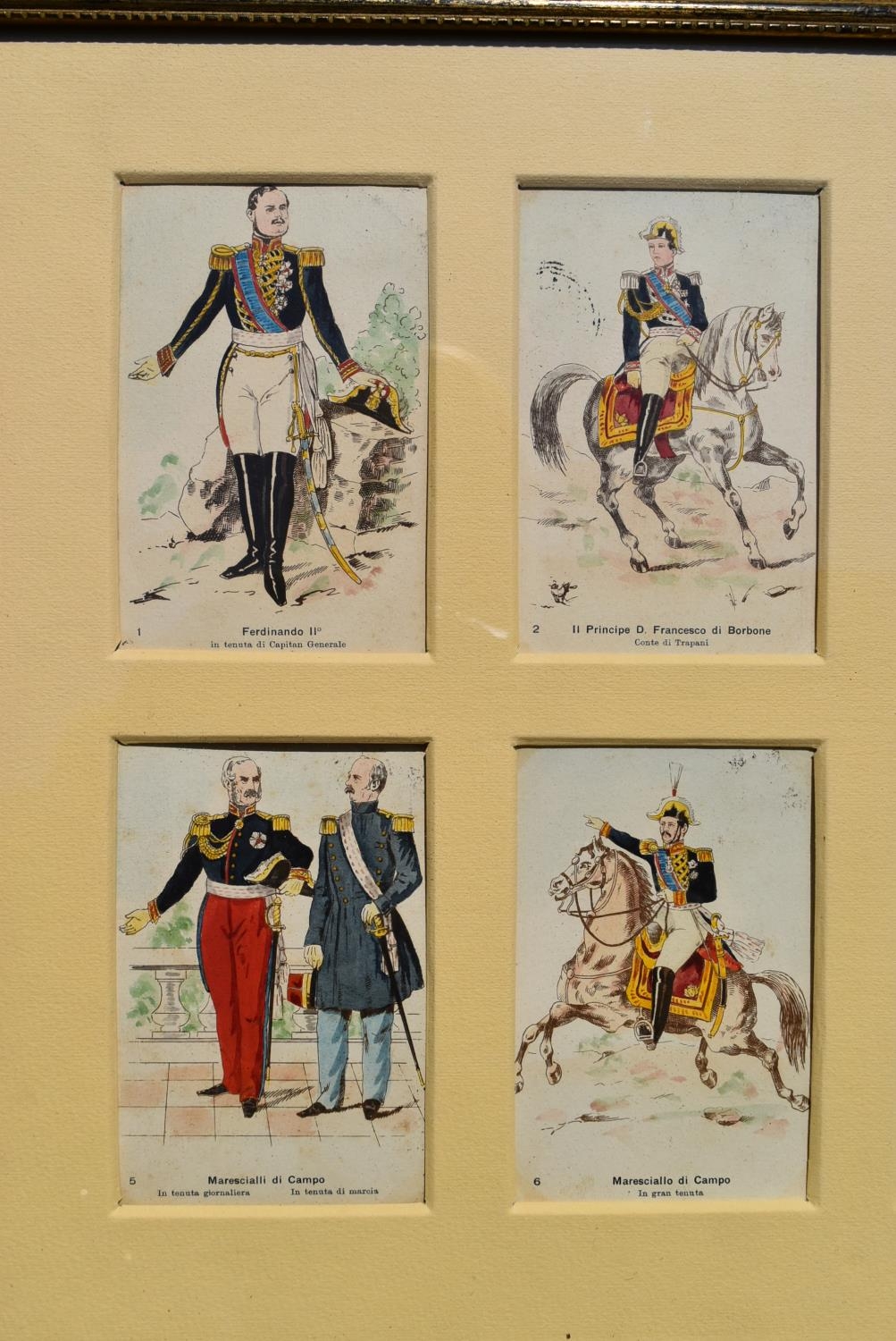 A set of ten glazed prints, various 19th century military officers each with eight sets of figures - Image 4 of 9