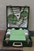 A 1960's vintage picnic set by Brexton, complete and in fitted carrying case. H.14 W.40 D.40cm