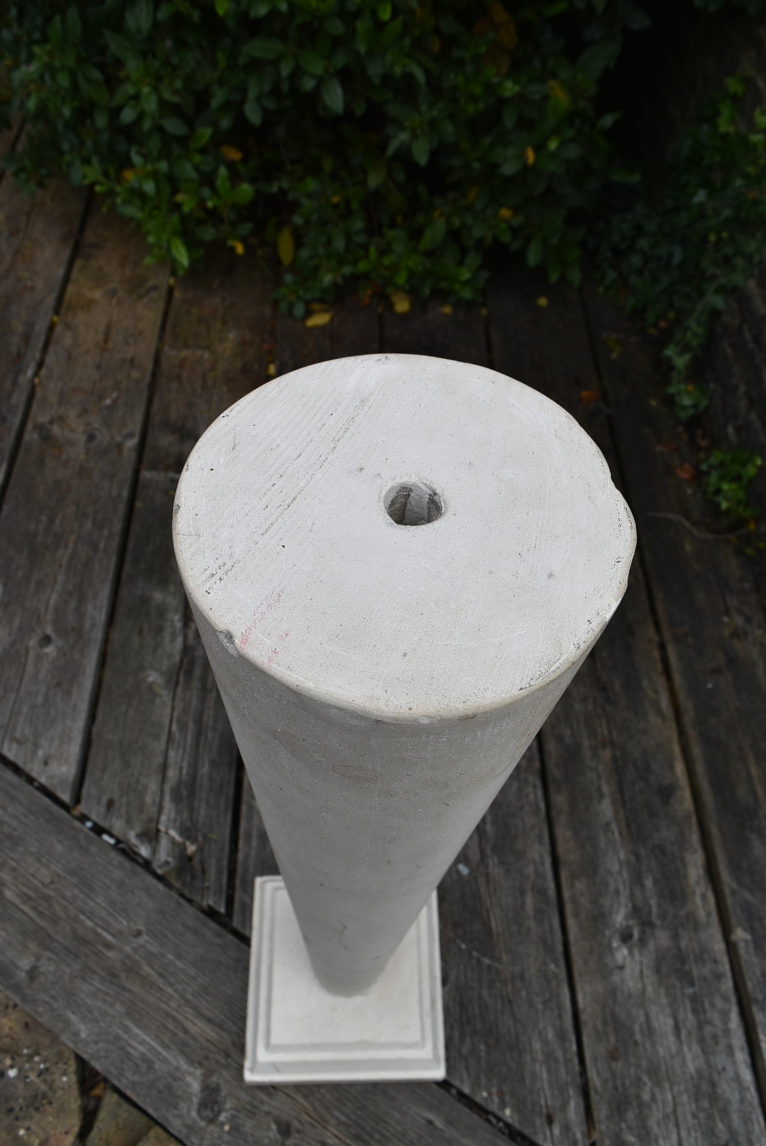 A tall stone tapering plinth on stepped base. H.105cm - Image 3 of 4