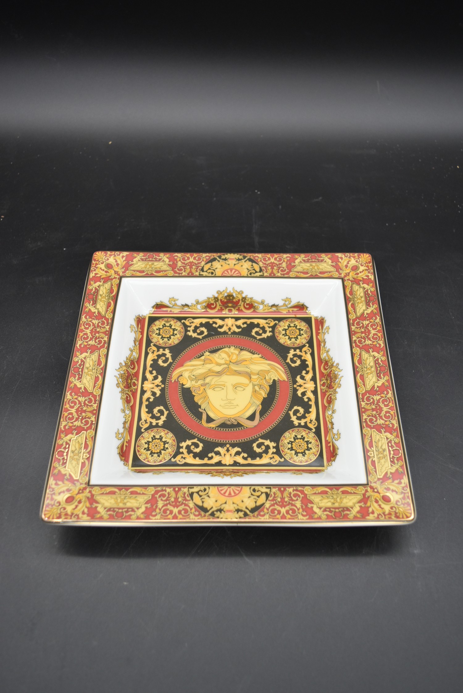 A Versace silver plated picture frame, octagonal glass bowl and a pin dish each with the Versace - Image 10 of 14