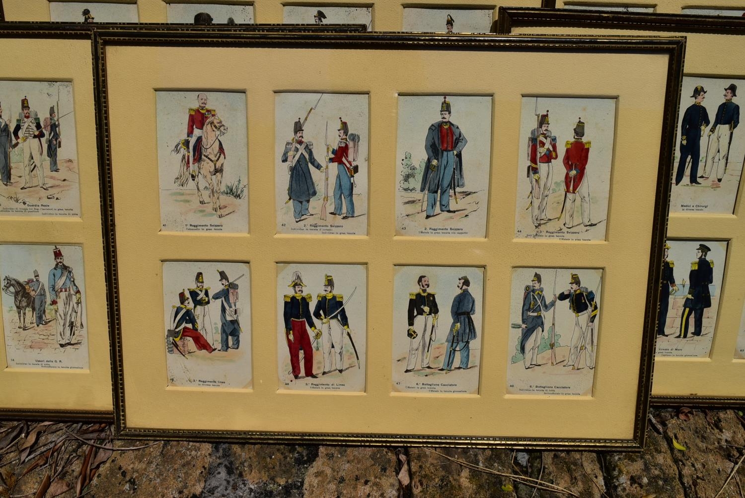 A set of ten glazed prints, various 19th century military officers each with eight sets of figures - Image 5 of 9