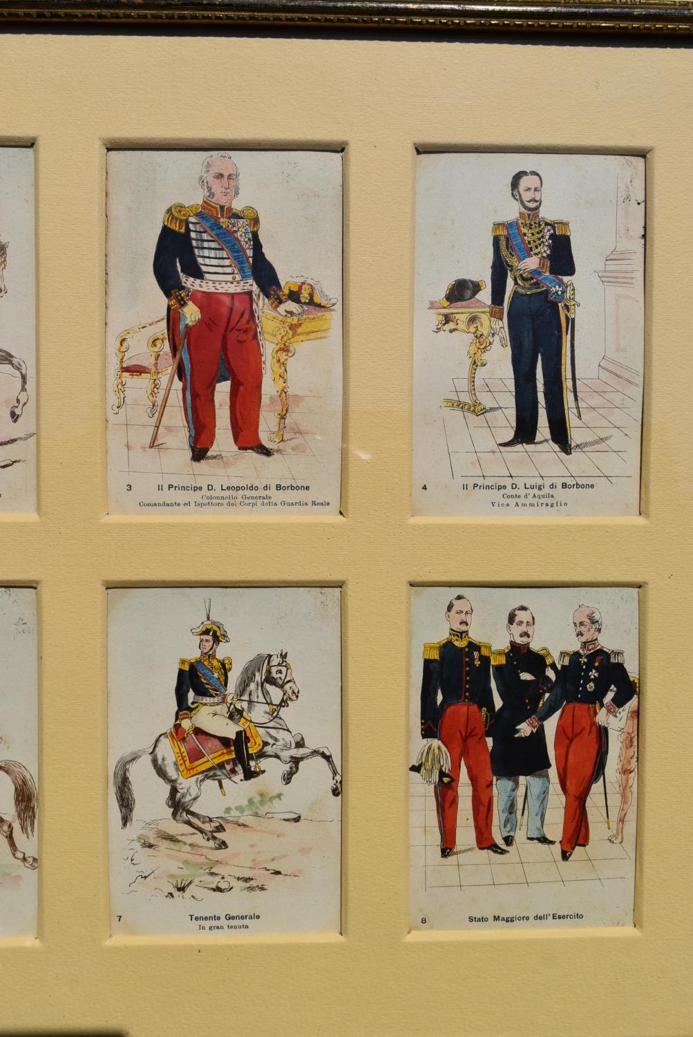 A set of ten glazed prints, various 19th century military officers each with eight sets of figures - Image 3 of 9