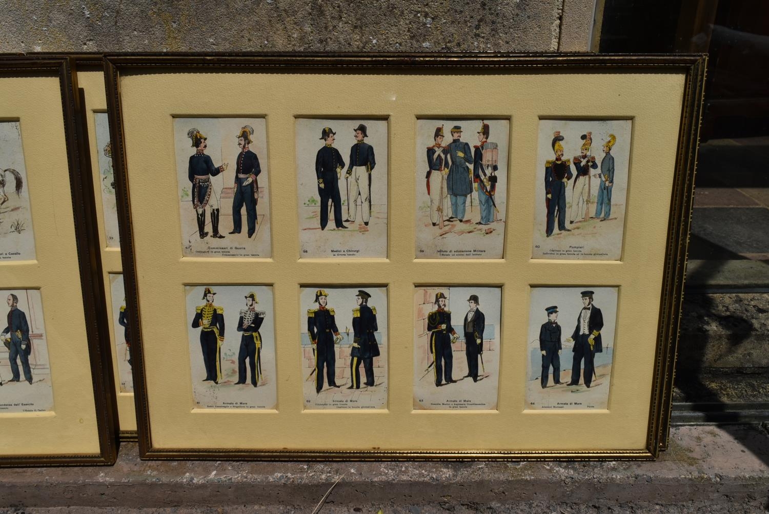 A set of ten glazed prints, various 19th century military officers each with eight sets of figures - Image 7 of 9