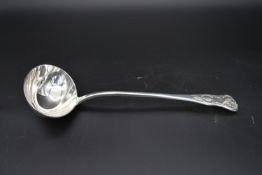 A silver King's pattern soup ladle, makers mark DCR, London, 1860 H.34cm, 275g