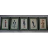 Five framed and glazed 19th century Vanity Fair prints of various famous figures. H.46.5 W.32.5cm