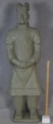 A life size moulded model of a terracotta warrior. H.193cm