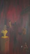 A framed oil on board, The Great Adventure, Act II, surreal figural study, signed and dated Anton 91