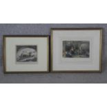 Two framed and glazed antique hand coloured lithographs. One of Chinese opium smokers and the