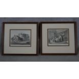 Two framed and glazed antique hand coloured Colonial lithographs 'Our Stage Coaching' and 'Our