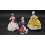 A collection of Royal Doulton porcelain figures. Including 'Home Again' of a little girl with her