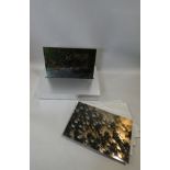 A series of metal plate photographic works with stand by Andrew Levitas, The External Circle, nine