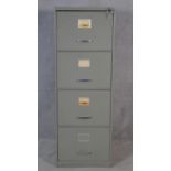 A vintage four drawer metal filing cabinet by Triumph Steel Equipment. H.132 W.46.5 D.63cm