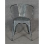 A vintage metal framed Tolix armchair. H.72cm