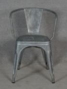 A vintage metal framed Tolix armchair. H.72cm