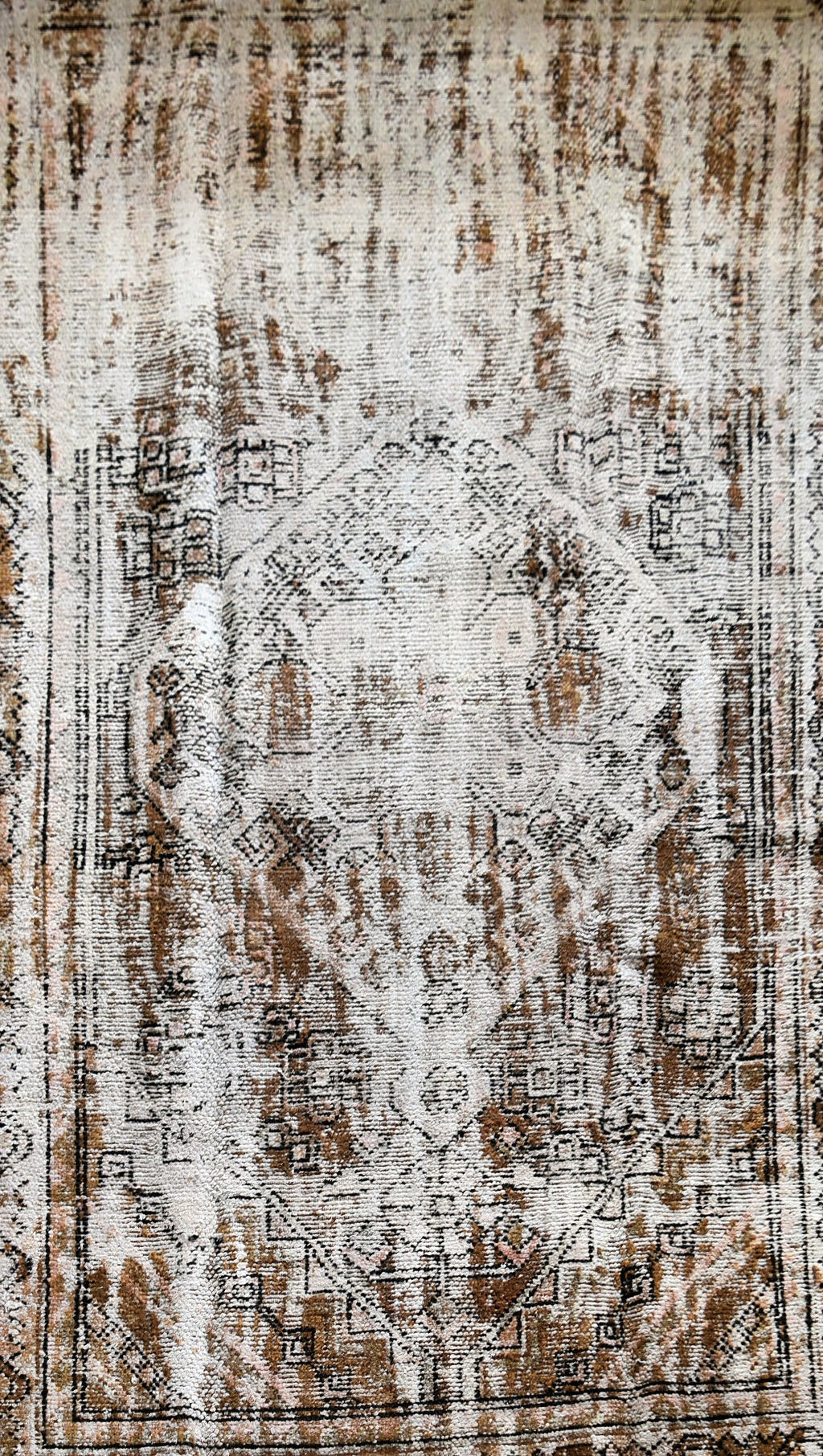 A re-dyed distressed effect Persian carpet with central diamond medallion within stylised borders. - Image 2 of 5