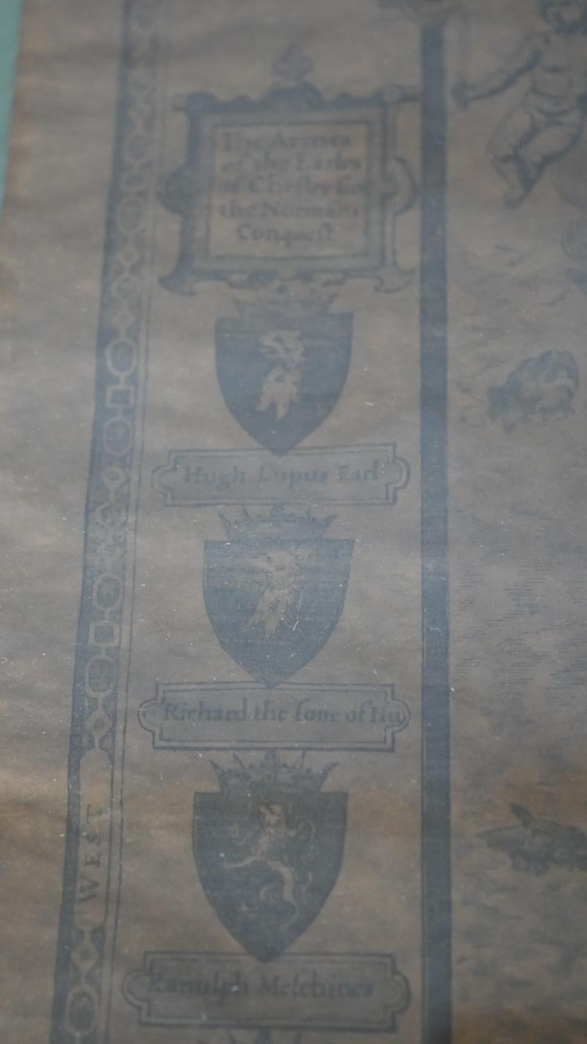 A framed and glazed 19th century map of the County of Chester. With scale bar and armorial crest - Image 6 of 9