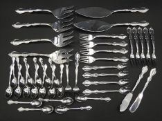 A large collection of Christofle as new stainless steel cutlery with foliage border pattern, very