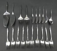 A collection of as new Christofle, Paris stainless steel cutlery. With a geometric angular