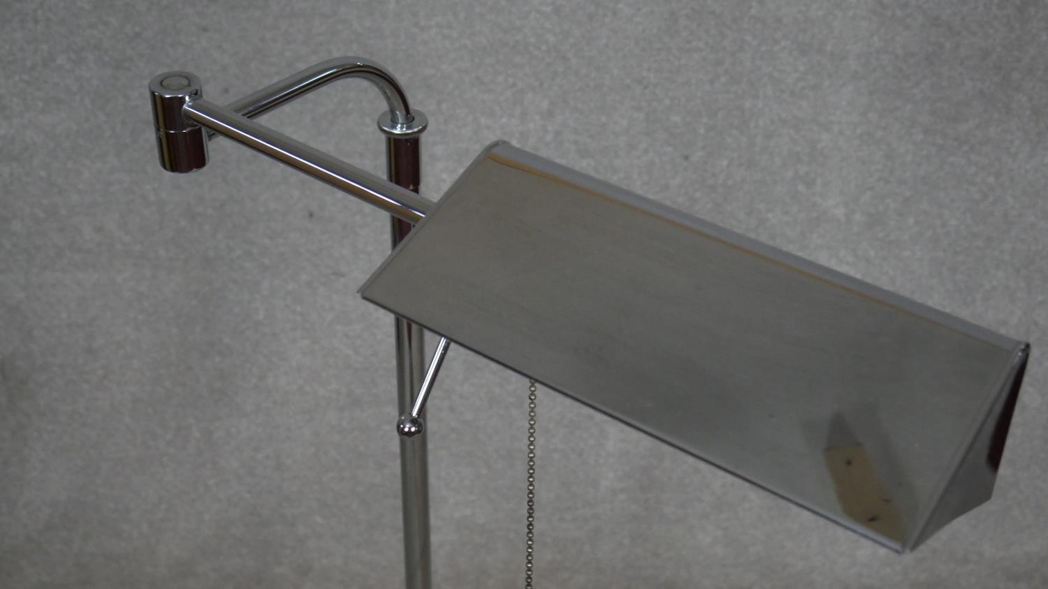 A contemporary chrome adjustable standard reading lamp. H.111 to 165cm - Image 4 of 5