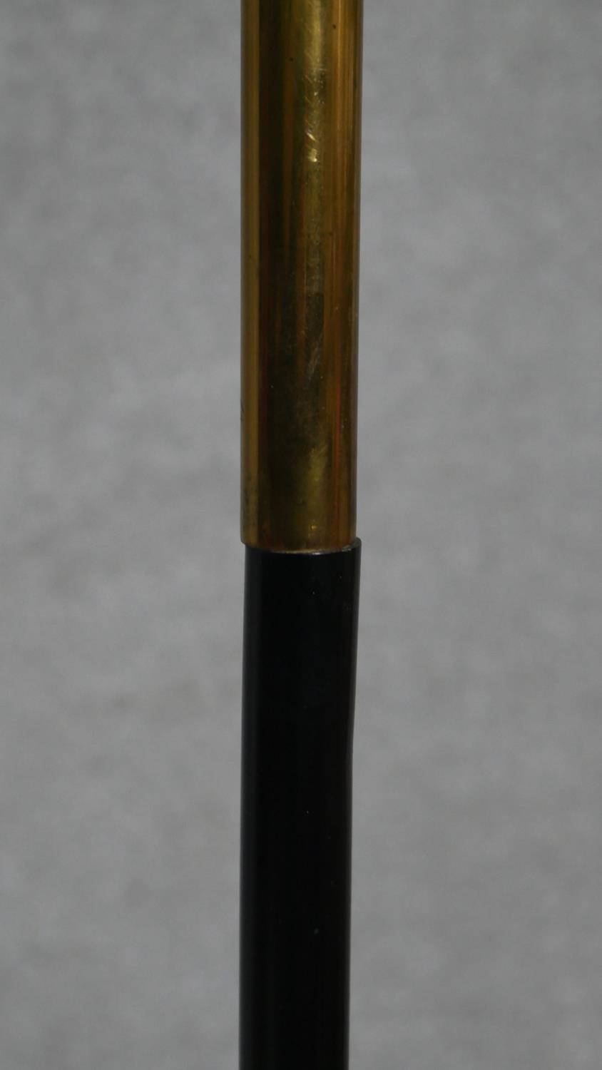 A vintage brass and tubular metal standard lamp. H.145cm - Image 2 of 5