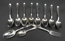 A collection of as new silver plate Christofle, Paris cutlery, CTF46 pattern. Including nine dessert