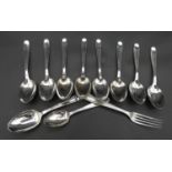 A collection of as new silver plate Christofle, Paris cutlery, CTF46 pattern. Including nine dessert