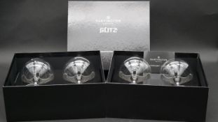 Four Boxed Dartington crystal 'Glitz' engraved and Swarovski crystal embellished cocktail glasses.