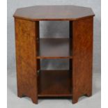 An Art Deco quarter veneered burr walnut book table. H.61 L.56 W.56cm