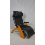 'The Perfect Chair' by Back2, Zero Gravity Recliner in leather upholstery. H.120cm (Fully upright)