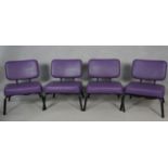 A set of Four vintage retro styled Ness reception chairs on tubular frames. H.70cm