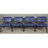 A set of Four vintage retro styled Ness reception chairs on tubular frames. H.70cm