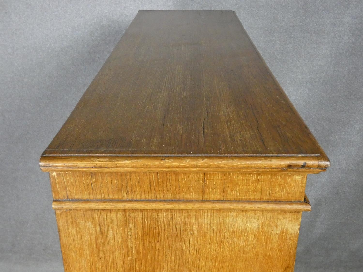 A late 19th century light oak open bookcase on plinth base. H.122 W.114 D.35cm - Image 3 of 16