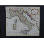 A finely engraved and detailed 18th century map of Italy by Richard Seale. Published in Tindal's
