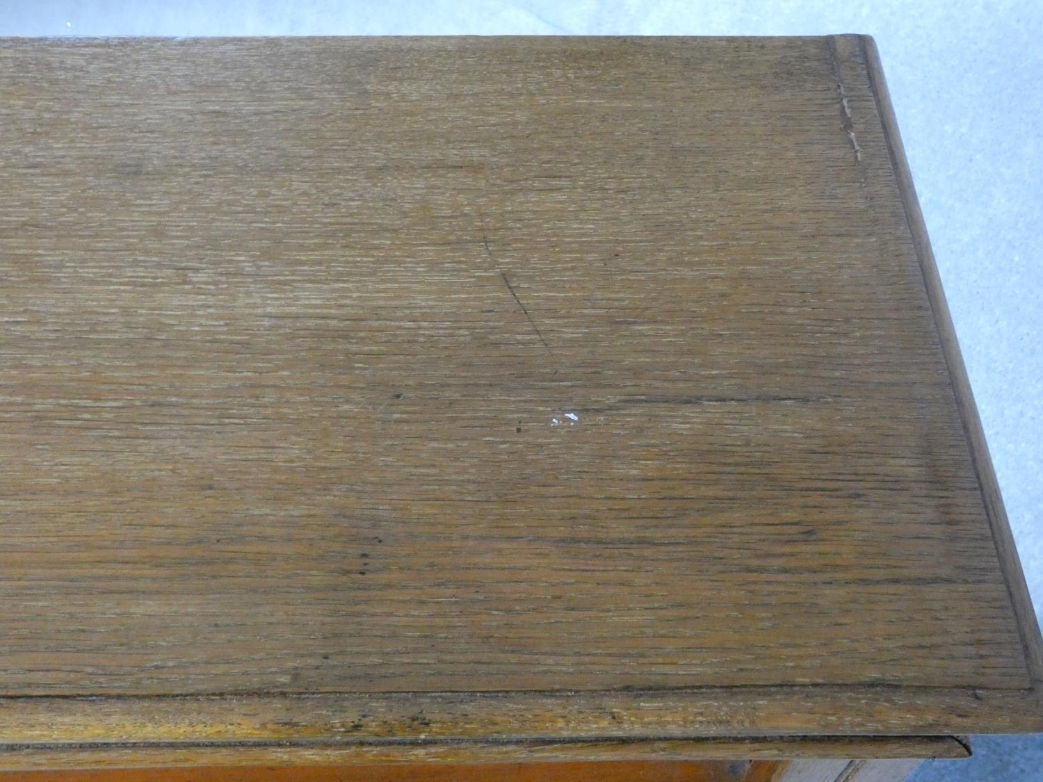 A late 19th century light oak open bookcase on plinth base. H.122 W.114 D.35cm - Image 4 of 16