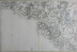 A framed and glazed 18th century sectional map of Kent by Andrews, Drury & Herbert. A plated from 'A