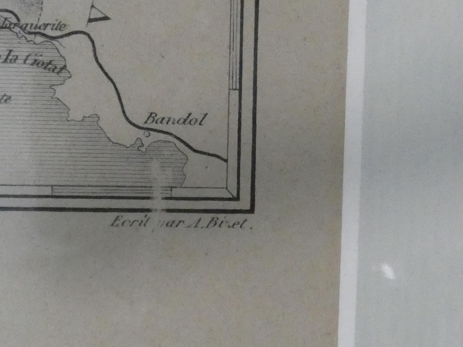 A Framed and glazed antique map of Bouches Du Rhone. Gravé par Barbier and Waltner. Illustrated - Image 7 of 8