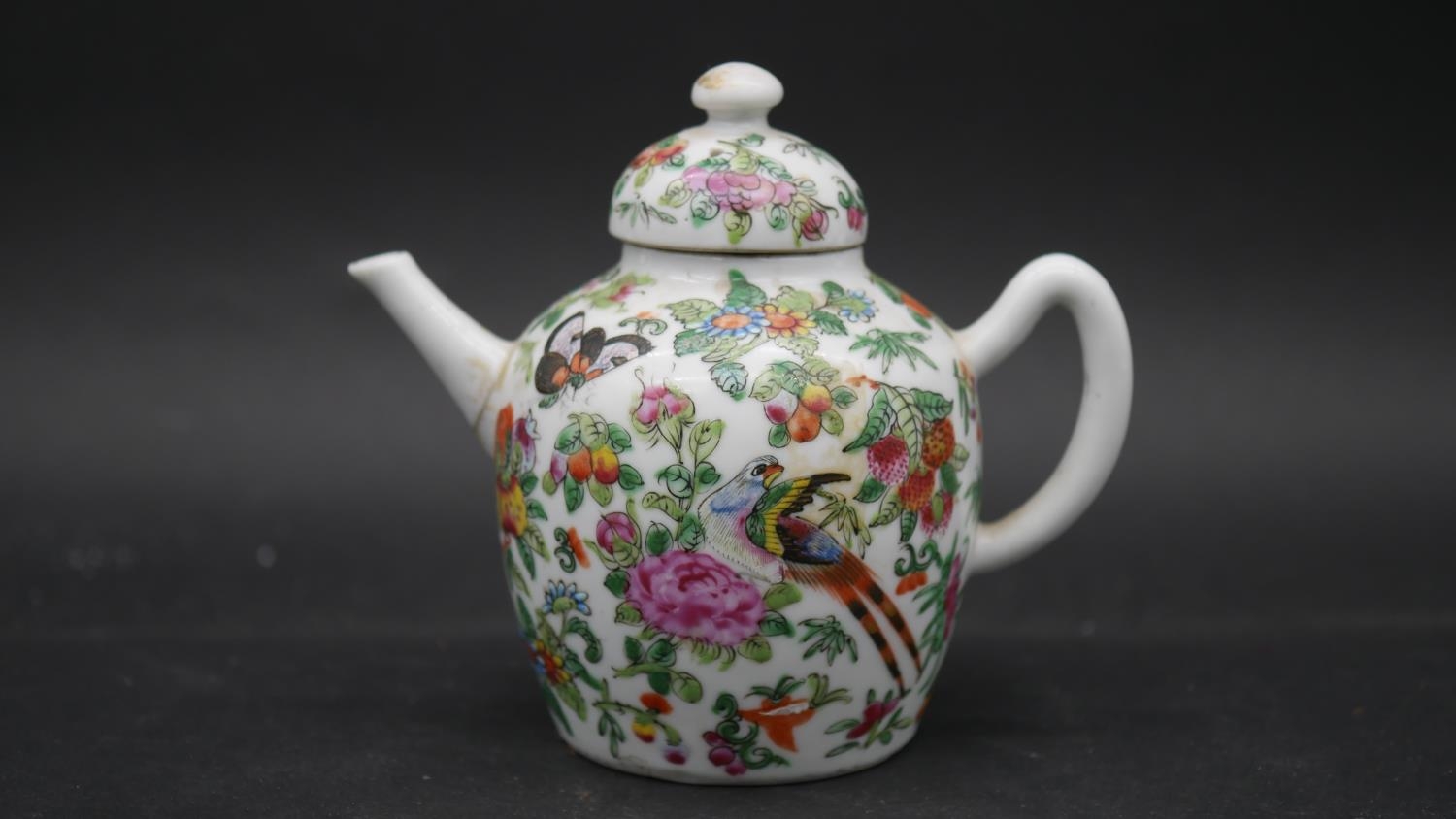 Three Oriental style teapots along with various ceramic items (8). H.14.5cm - Image 6 of 23