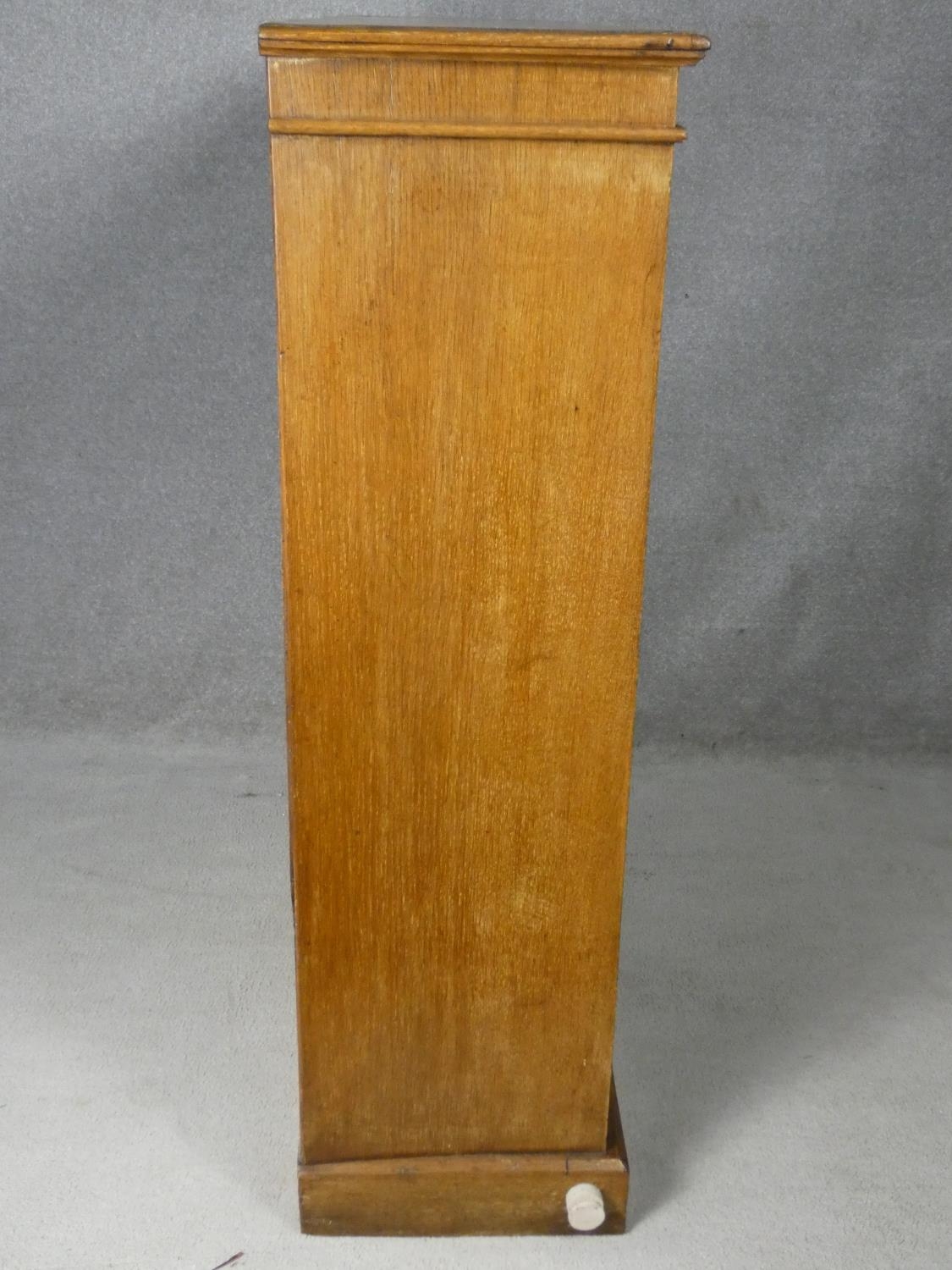 A late 19th century light oak open bookcase on plinth base. H.122 W.114 D.35cm - Image 16 of 16