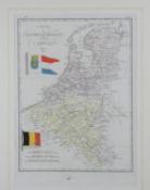 A framed and glazed 19th century map. 'L?OLANDA E IL REGNO BELGICO OVVERO I PAESI BASSI' by