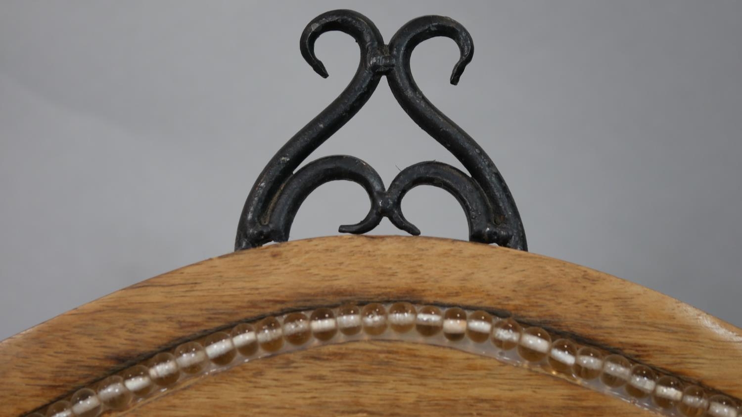 Two dressing table mirrors and an oak carving. H.38 W.47 D.14cm (Larger mirror) - Image 4 of 9