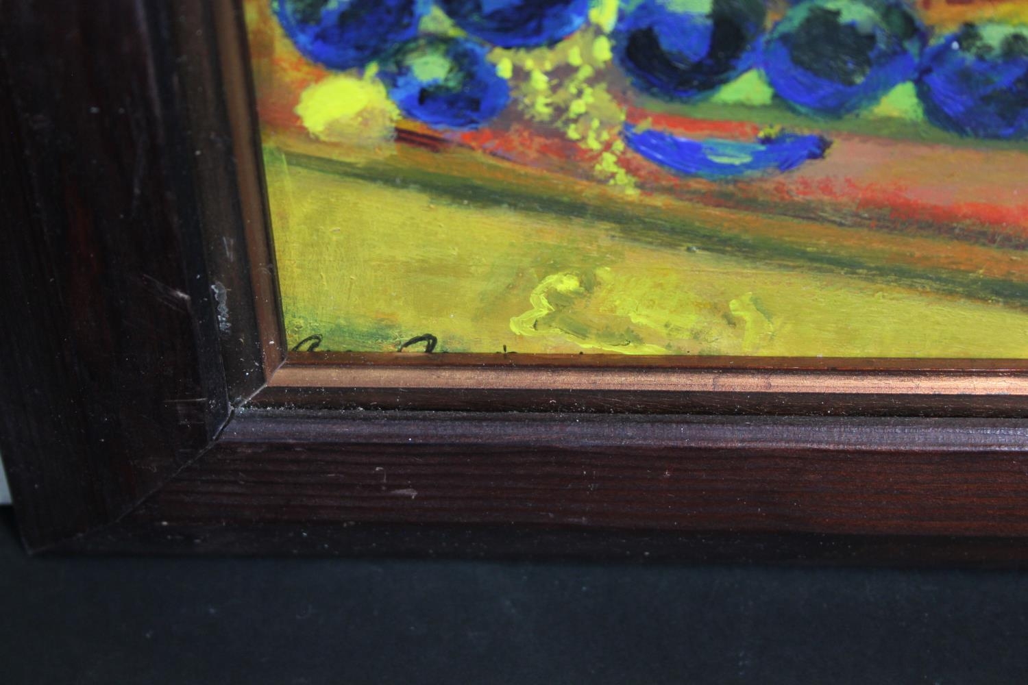 A pair of oils on board, still lives, and an oil on canvas, a still life of flowers, each signed - Image 5 of 8