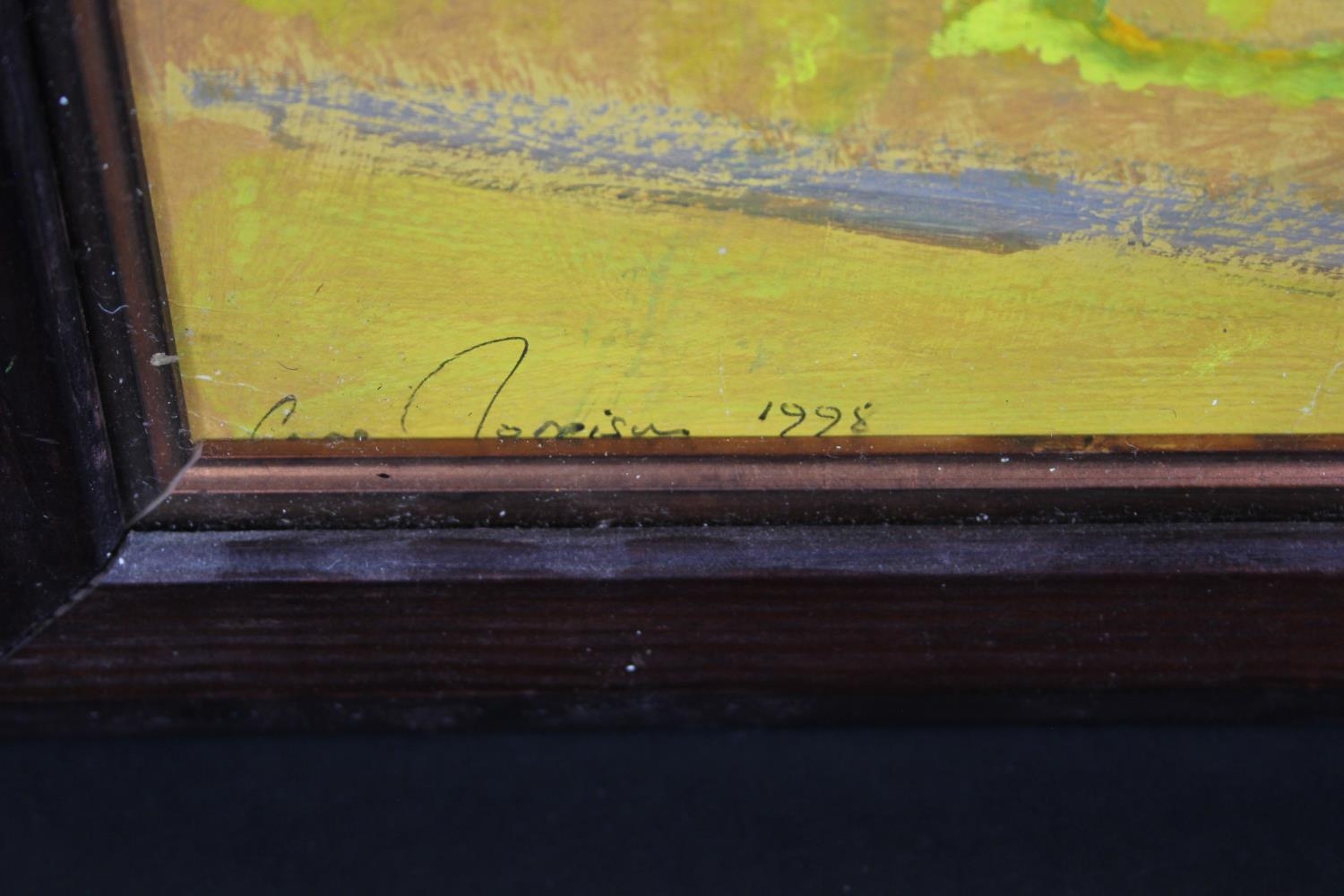 A pair of oils on board, still lives, and an oil on canvas, a still life of flowers, each signed - Image 3 of 8