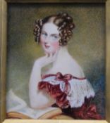After Sir George Hayter, a 19th century miniature watercolour portrait, The Hon. Mrs Henry