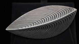 A mid-century Danish silver abstract leaf form brooch by Danish designer Anton Michelsen. With