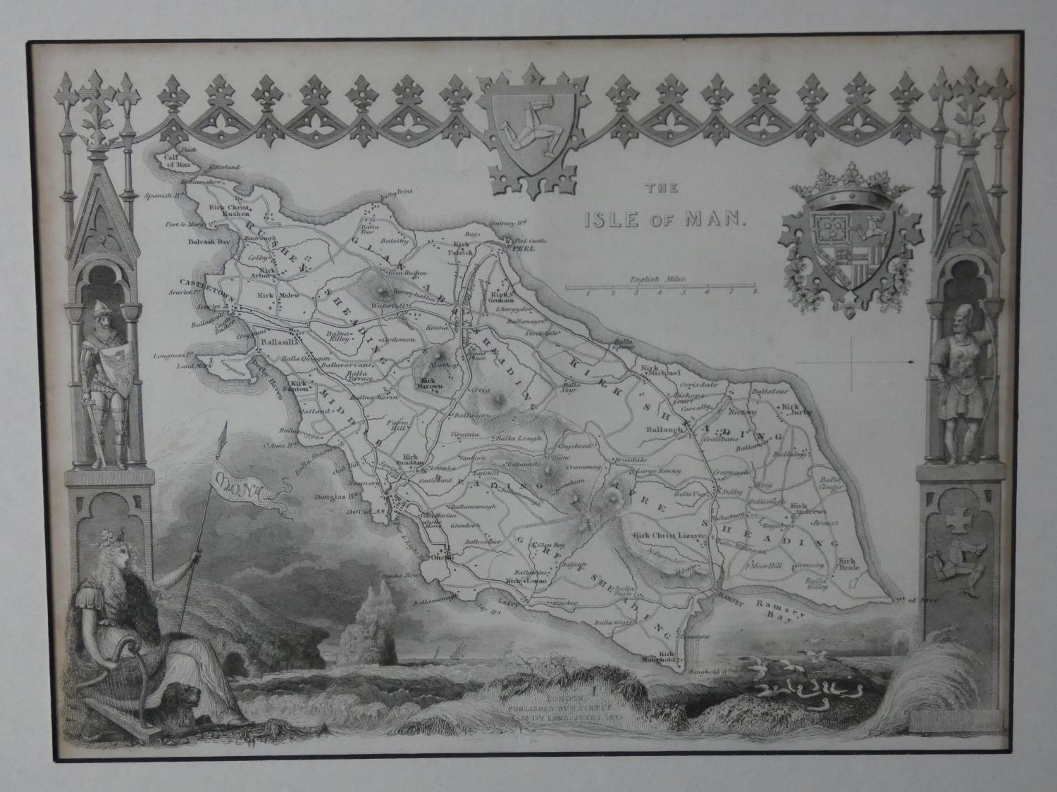 Seven framed and glazed antique engraved maps of various places in Great Britain. Sussex, Isle of - Image 3 of 8