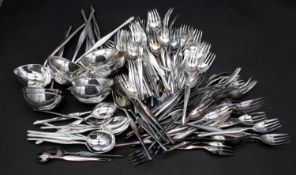 A large collection of silver plate Christofle cutlery to include ladles x9, spoons x9, forks x106