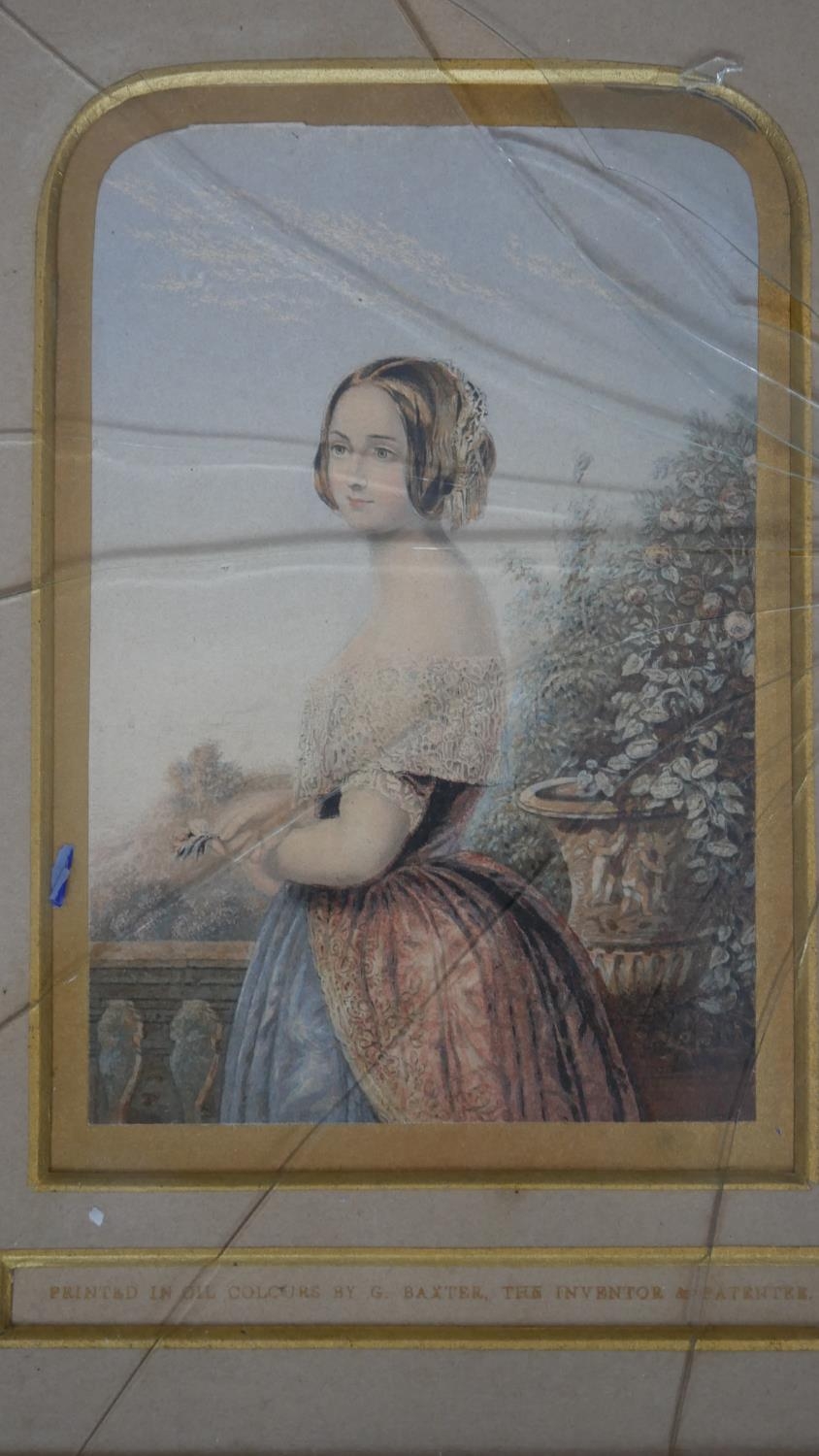 Two framed and glazed antique hand coloured lithographs. One of a lady printed in oil and colours by - Image 6 of 9