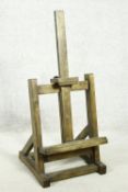 A vintage beech framed adjustable table top artist's easel. H.70cm