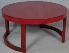 A contemporary stained and lacquered low table. H.46 D.92.5cm