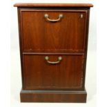 A Georgian style mahogany two drawer locking filing cabinet. H.76 W.52 D.60